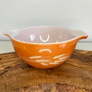 Vintage PYREX Orange Autumn Harvest Wheat Mixing Cinderella Bowl #441 - 750ml